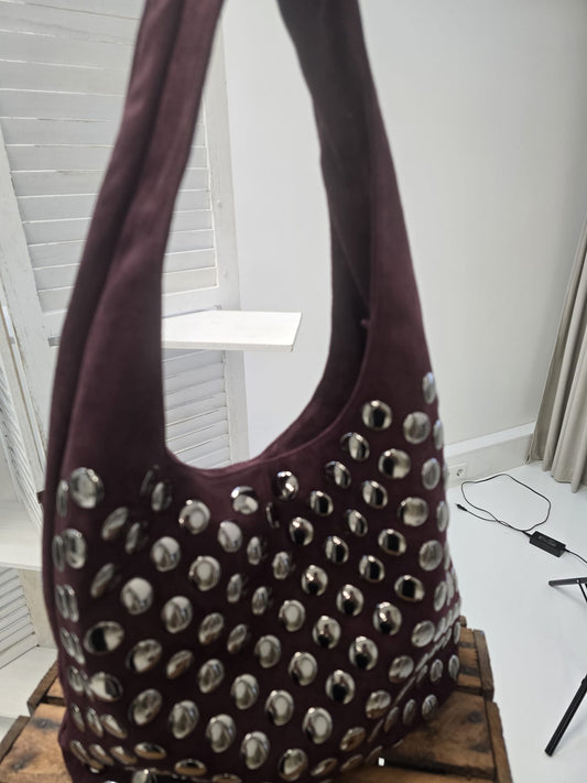 Große Tasche in edlem Wine-Rot mit angesagter Wildlederoptik