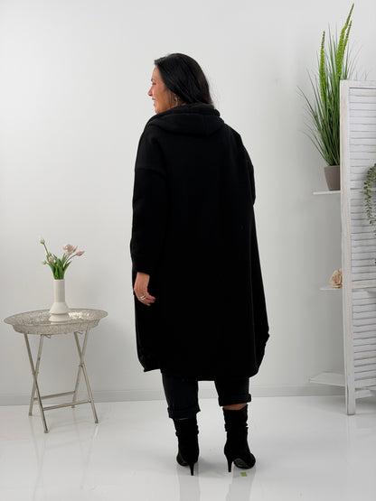 Sweatmantel in klassischem Schwarz (38-44)