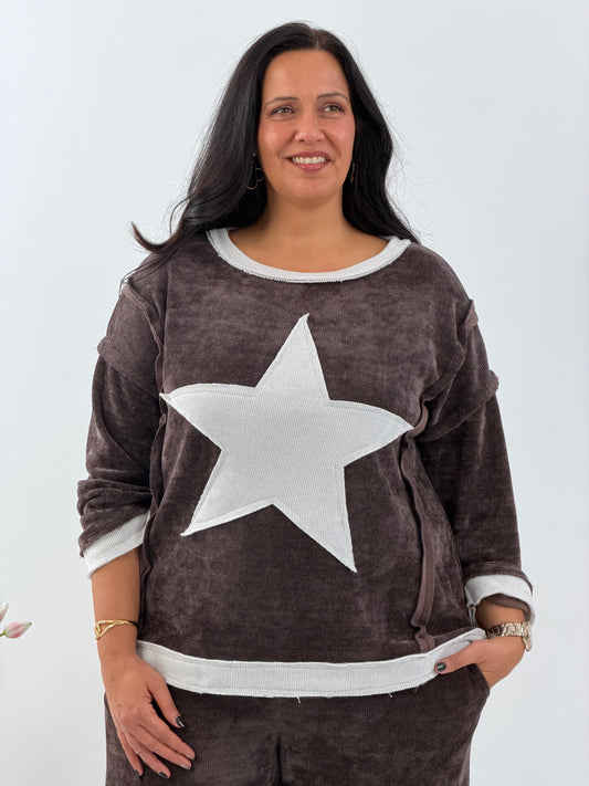 Sweatshirt in warmem Schokobraun (40-44)