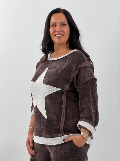 Sweatshirt in warmem Schokobraun (40-44)