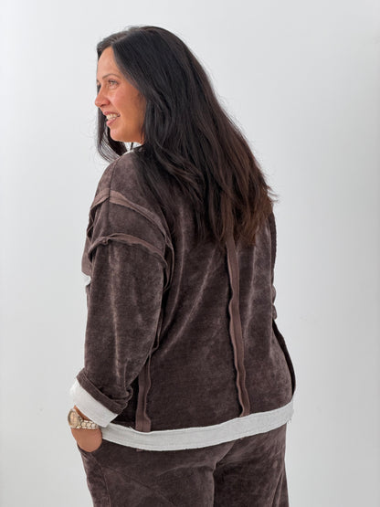 Sweatshirt in warmem Schokobraun (40-44)