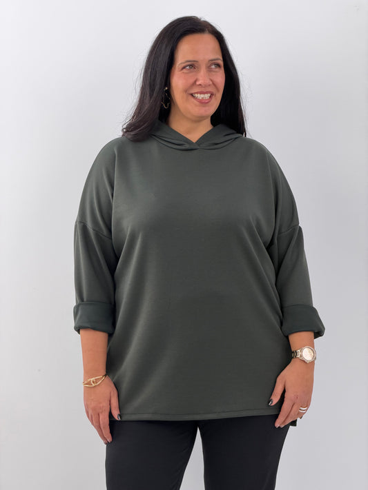 Lässiges Sweatshirt in Khaki (42-46)