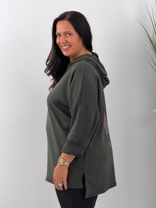 Lässiges Sweatshirt in Khaki (42-46)