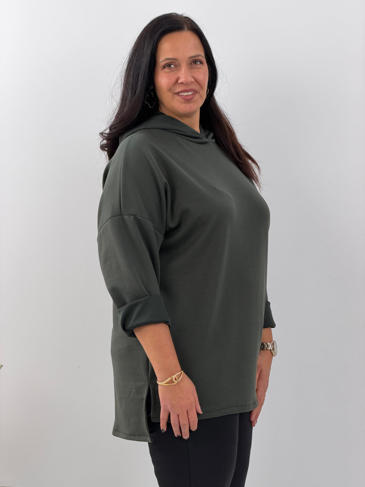 Lässiges Sweatshirt in Khaki (42-46)