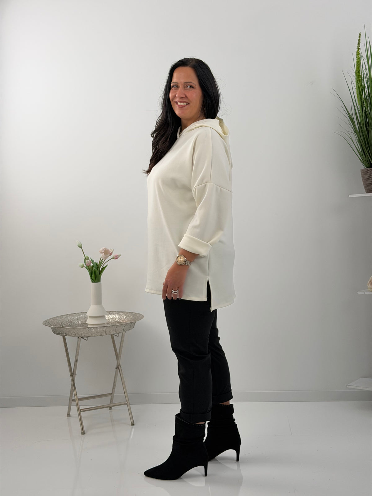 Lässiges Sweatshirt in Ecru (42-46)