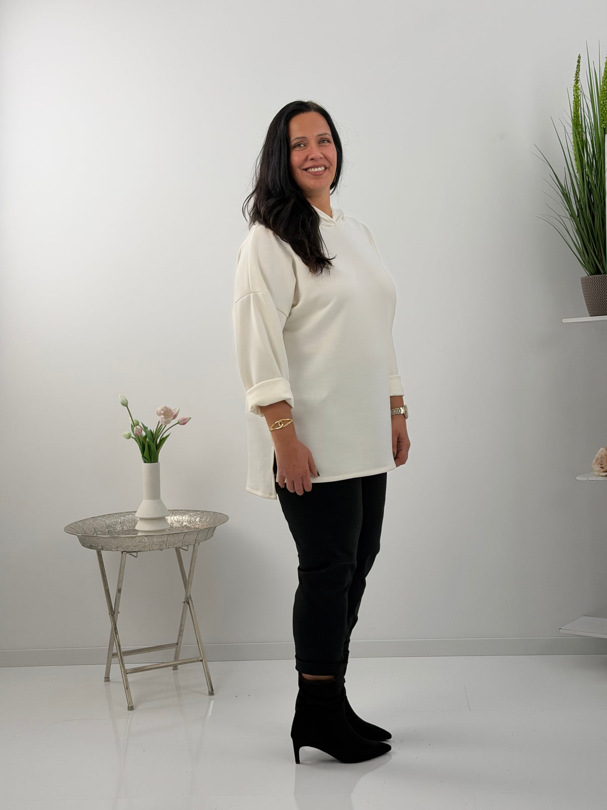 Lässiges Sweatshirt in Ecru (42-46)