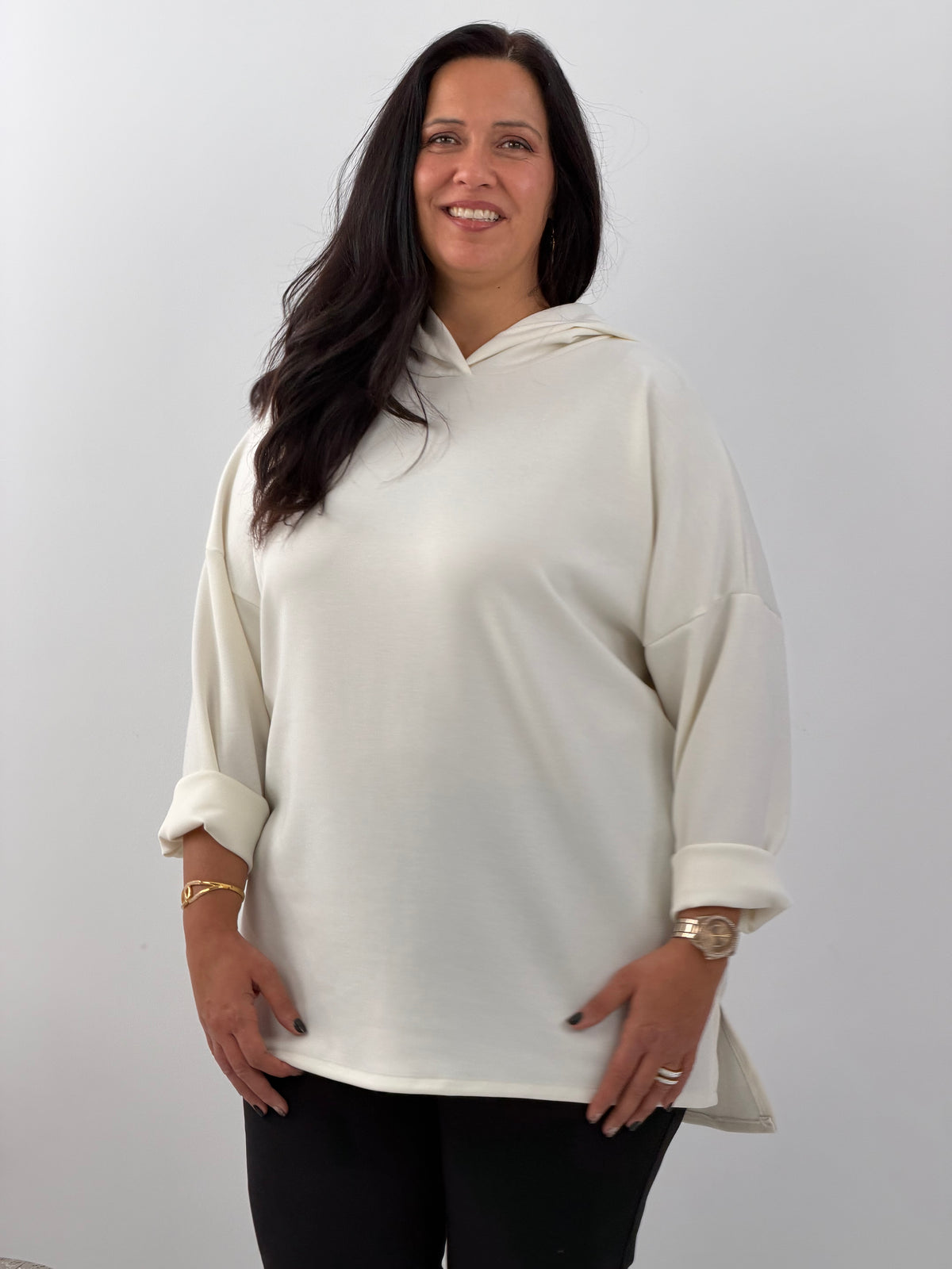 Lässiges Sweatshirt in Ecru (42-46)