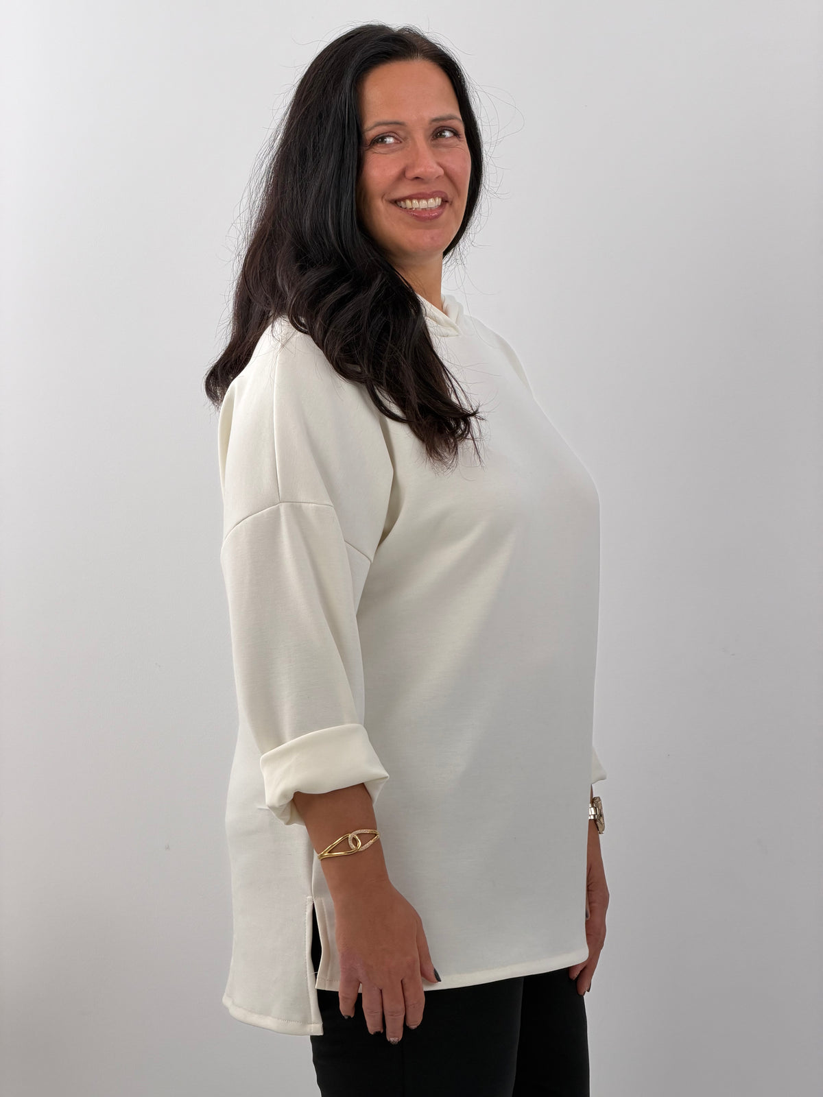 Lässiges Sweatshirt in Ecru (42-46)