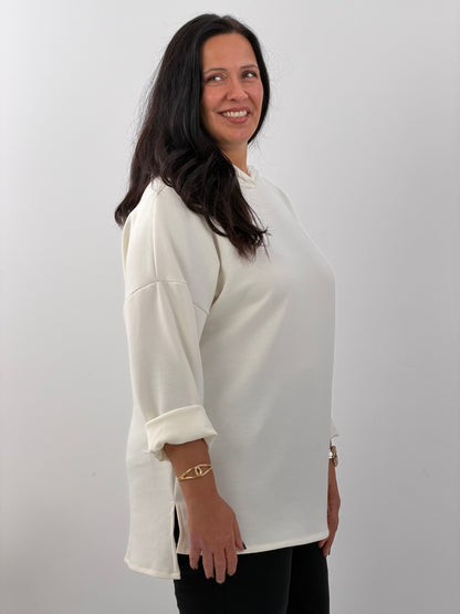 Lässiges Sweatshirt in Ecru (42-46)