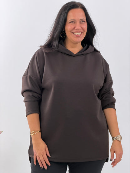Lässiges Sweatshirt in Schoko (42-46)