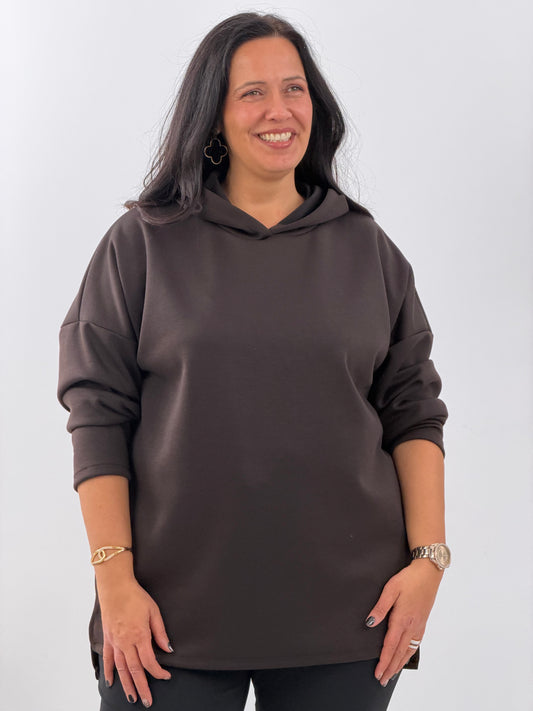 Lässiges Sweatshirt in Schoko (42-46)