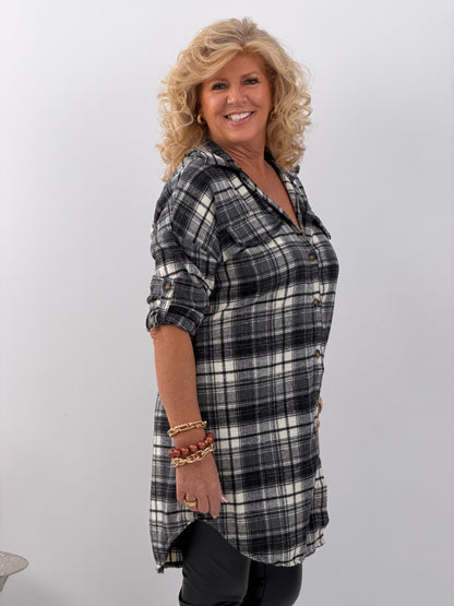 Longbluse in Schwarz (38-42)