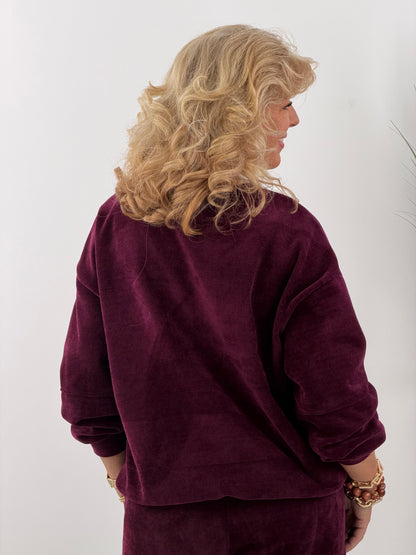 Sweatshirt in schönem Bordeaux (38-44)
