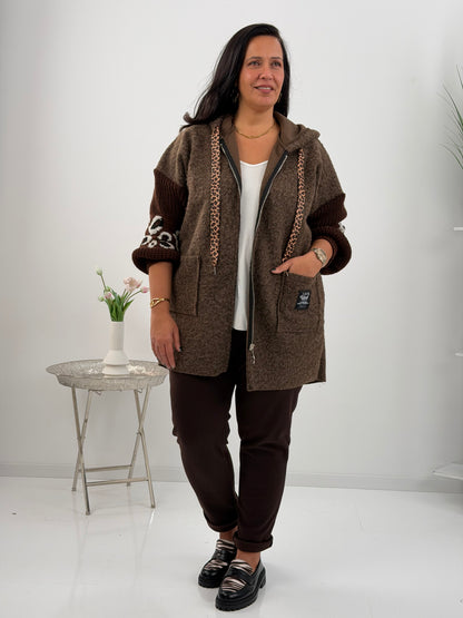Jacke in edlem Schokobraun mit lässigem Charakter (40-44)