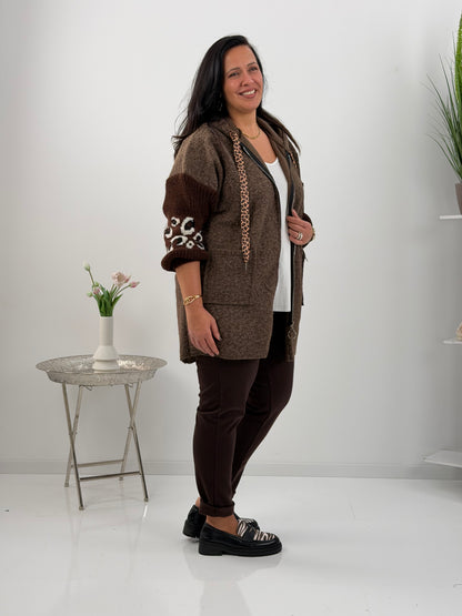 Jacke in edlem Schokobraun mit lässigem Charakter (40-44)