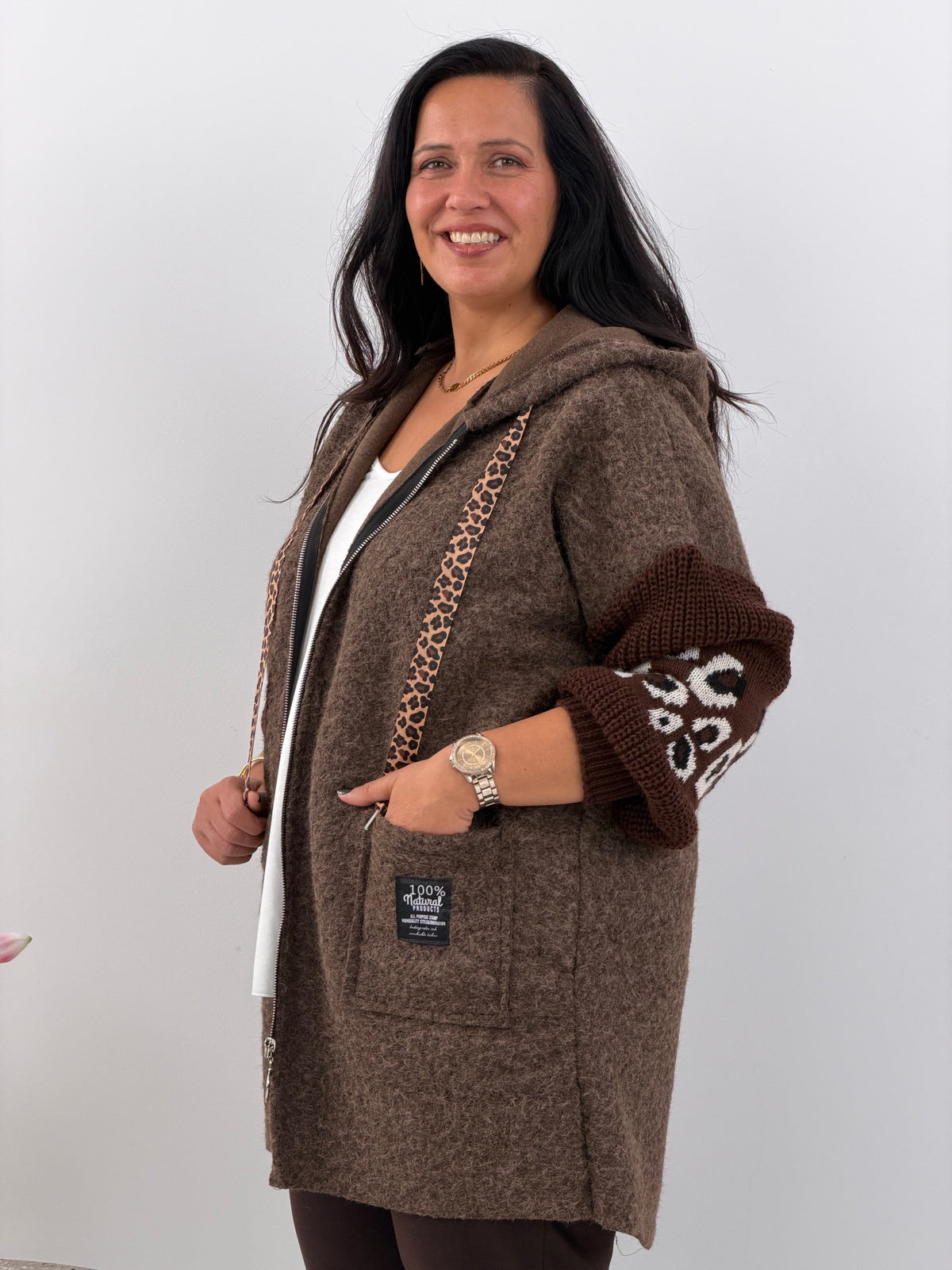 Jacke in edlem Schokobraun mit lässigem Charakter (40-44)