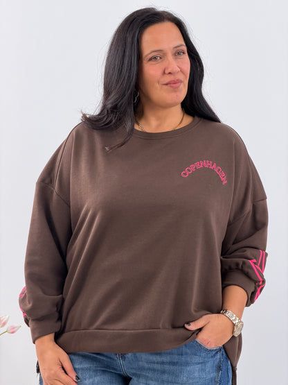 Sweatshirt in Schokobraun (40-44/46)