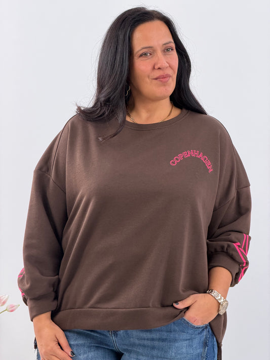 Sweatshirt in Schokobraun (40-44/46)