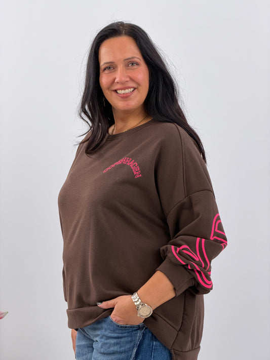 Sweatshirt in Schokobraun (40-44/46)