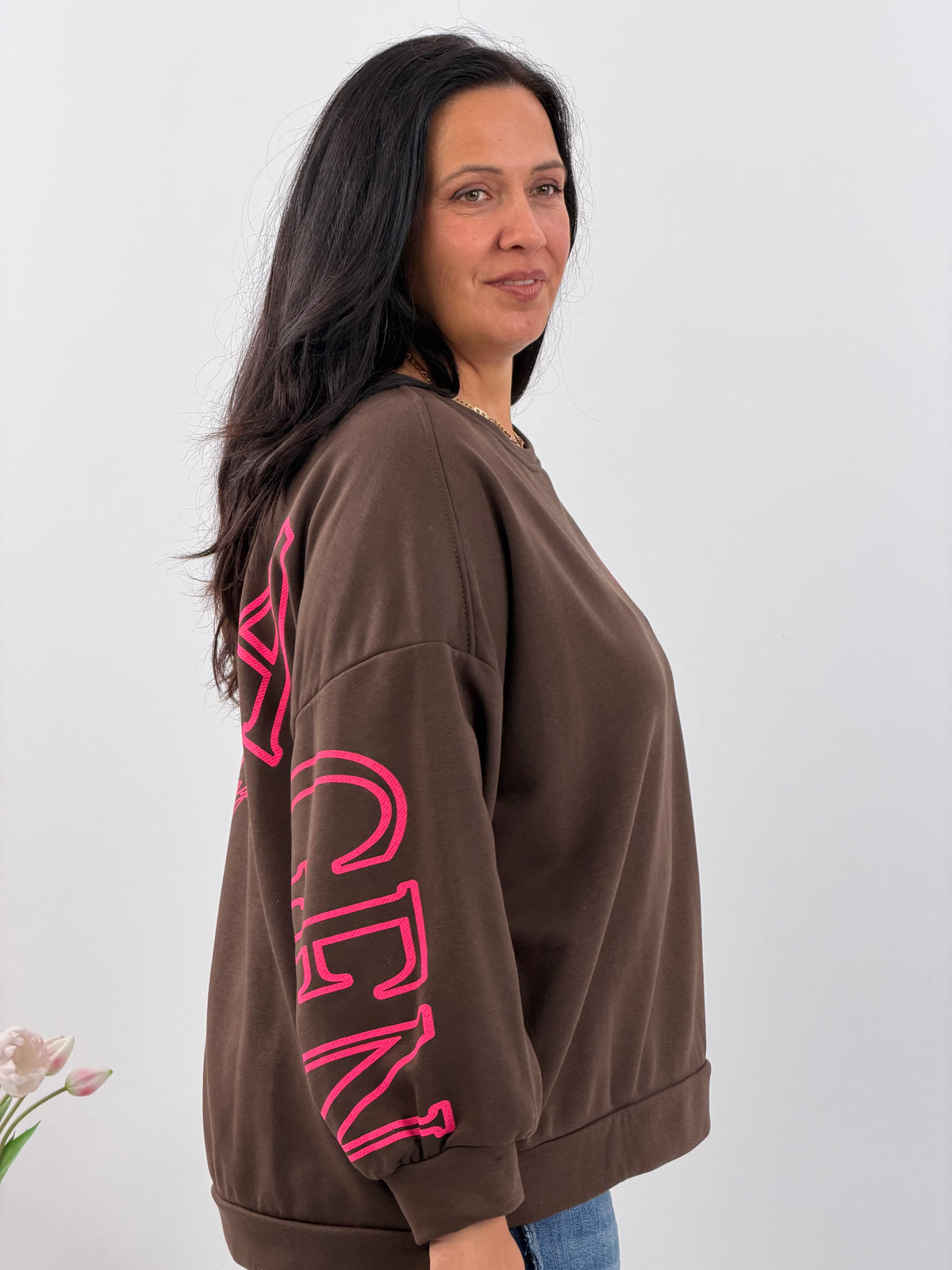 Sweatshirt in Schokobraun (40-44/46)