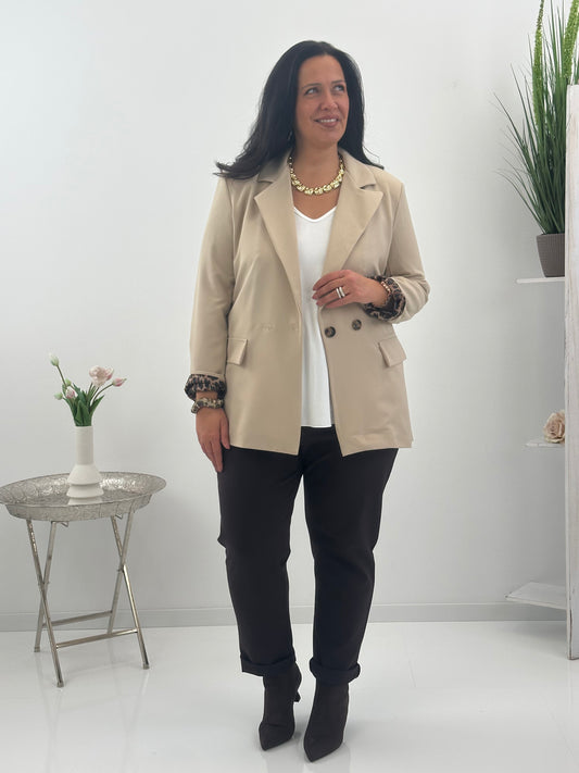 Eleganter Blazer in Beige für stilvolle und moderne Looks (38-44)