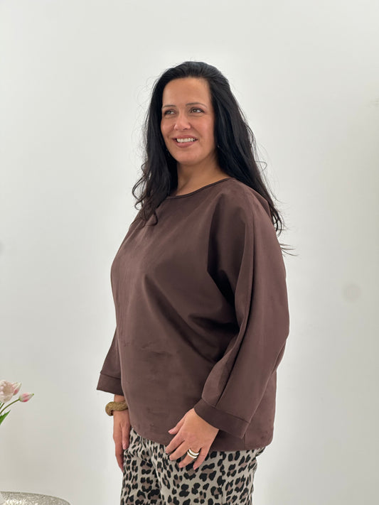 Sweatshirt im edlem Schoko (40-44/46)