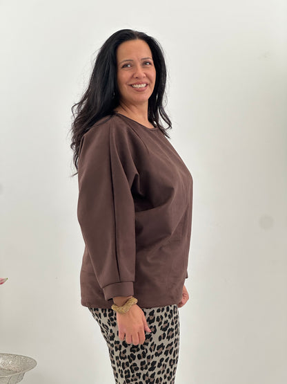 Sweatshirt im edlem Schoko (40-44/46)