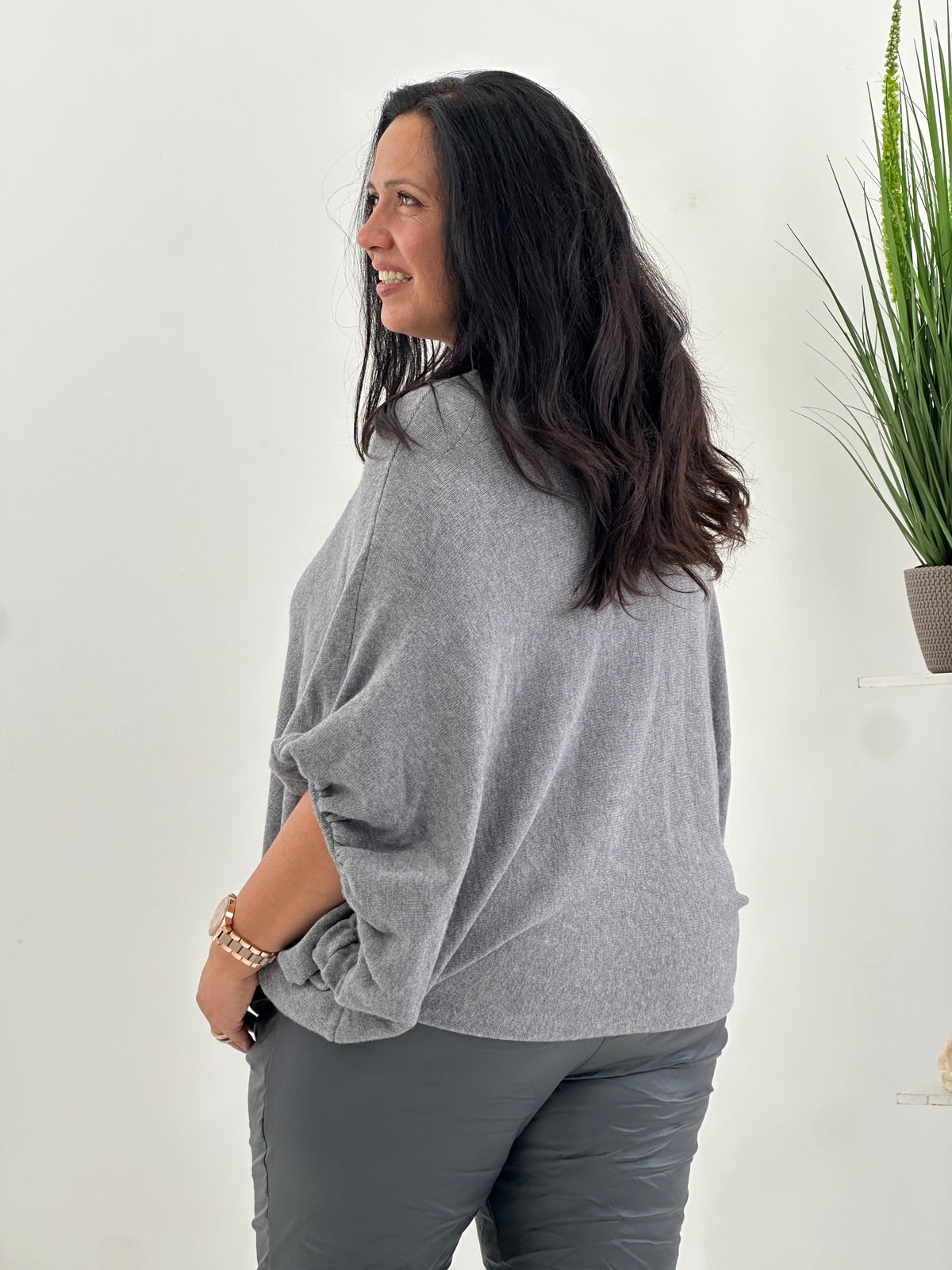 Lässiger Oversize-Pullover in Grau (38-44)