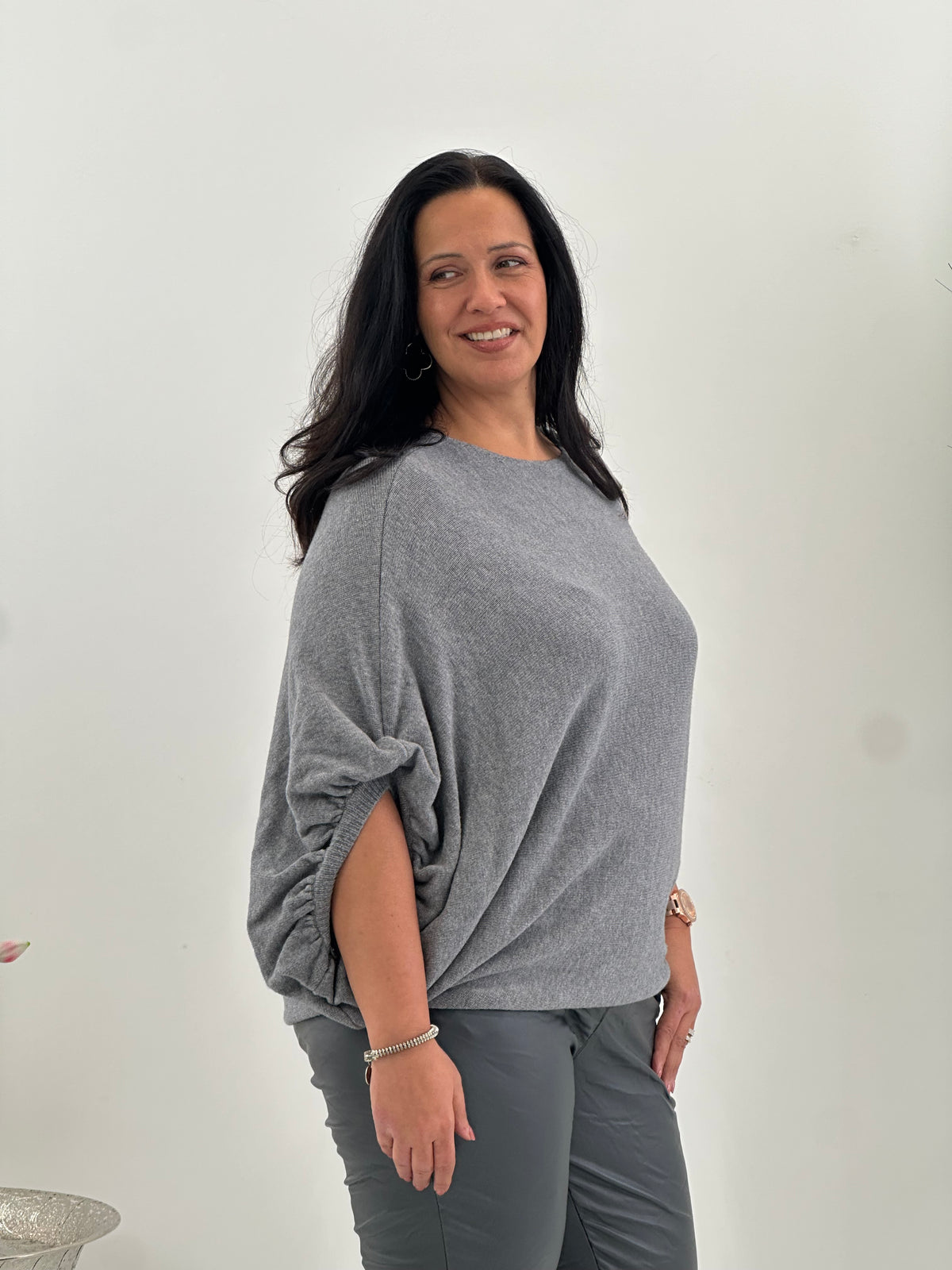 Lässiger Oversize-Pullover in Grau (38-44)