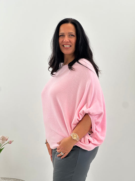 Lässiger Oversize-Pullover in Candy-Rosa (38-44)