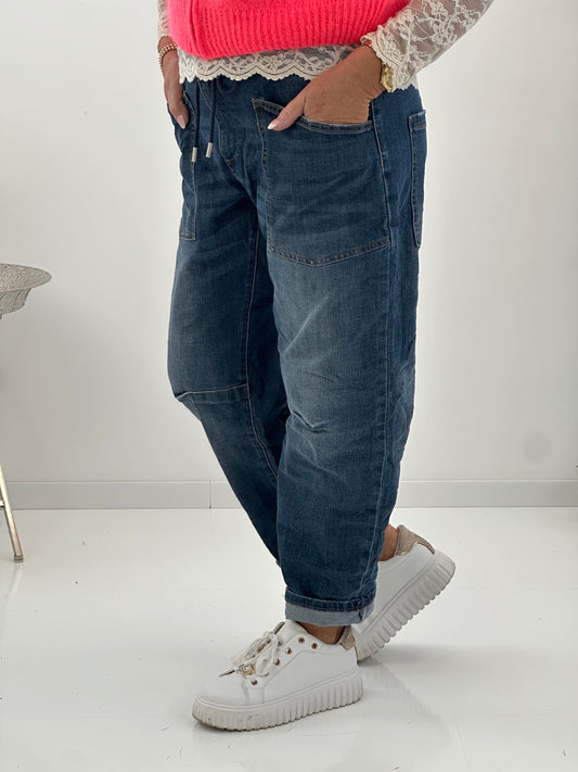 Barrel Jeans in angesagtem Mittelblau mit modernem Denim-Look (S,M,L,XL)