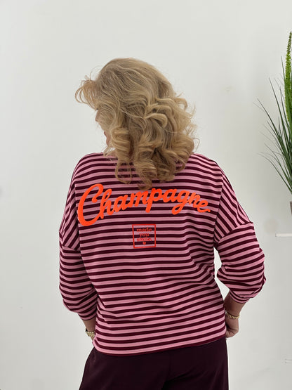 Sweatshirt in einer besonderen Bordeaux-Rosa-Kombination (38-42/44)