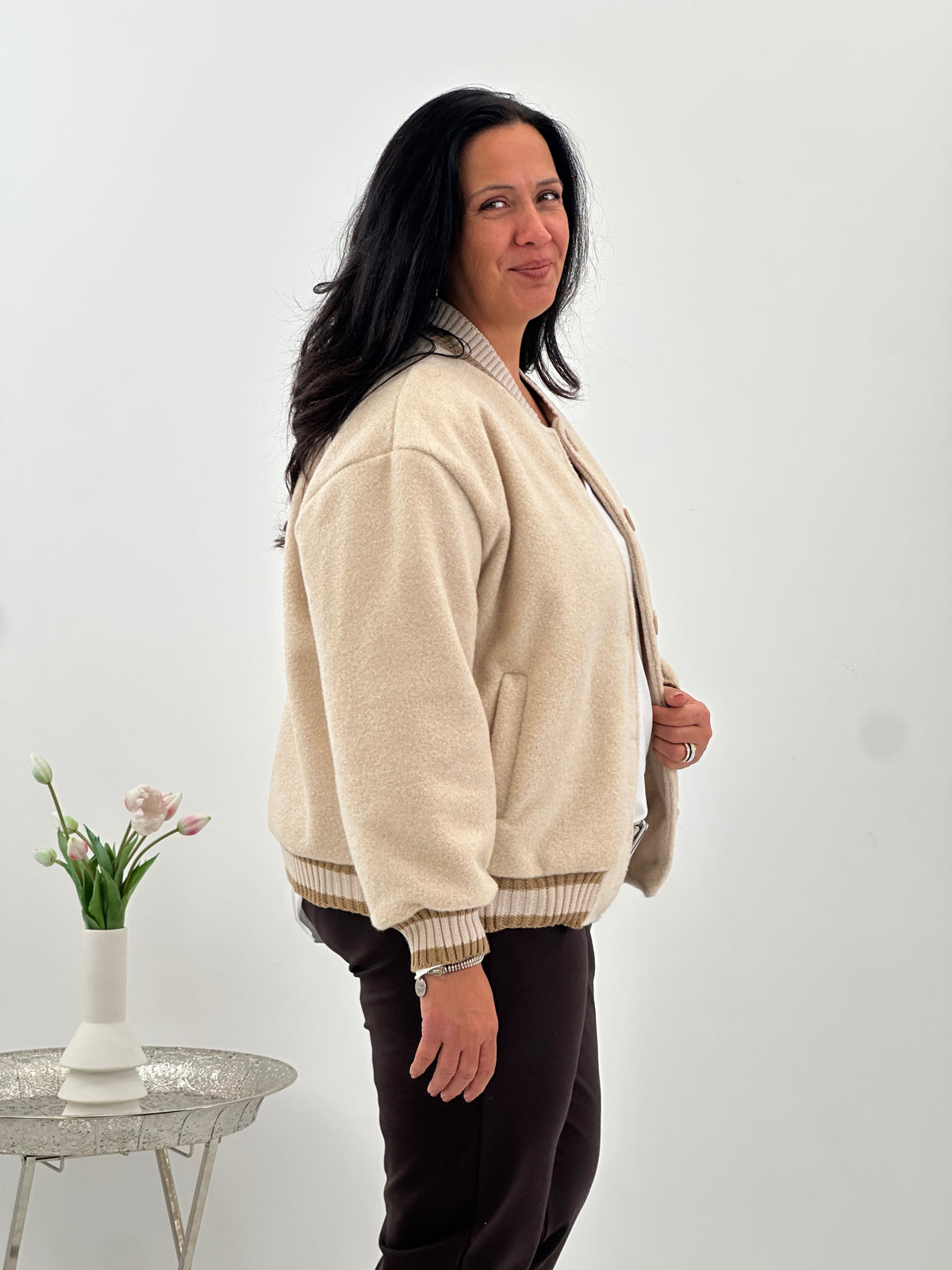 Jacke in elegantem Beige (40-44)