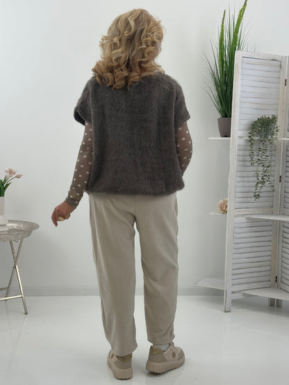 Pullunder in edlem Braun mit lässiger Strickoptik (38-44)