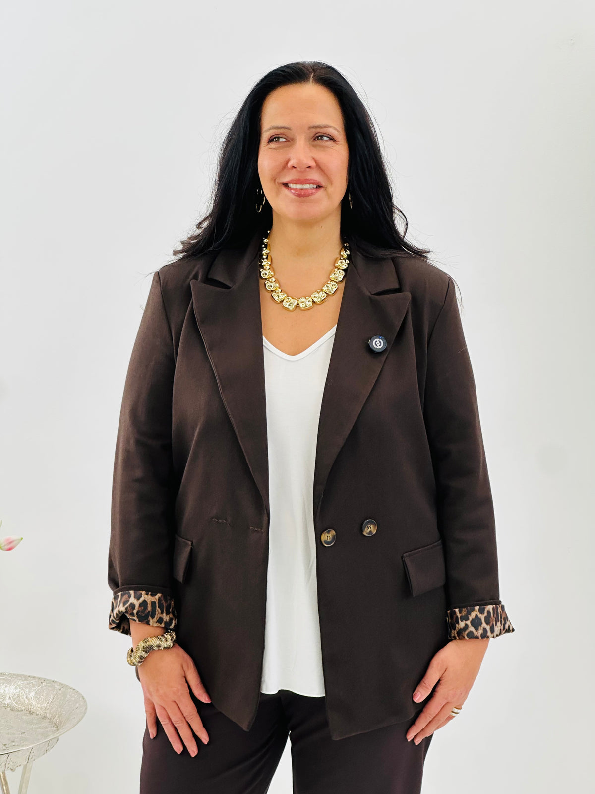 Eleganter Blazer in warmem Schoko für stilvolle und moderne Looks (38-44)
