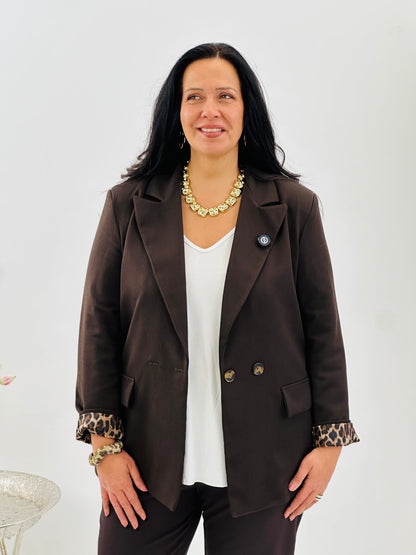 Eleganter Blazer in warmem Schoko für stilvolle und moderne Looks (38-44)