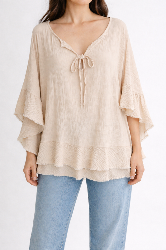 Tunika in Beige (38-46) Oversize