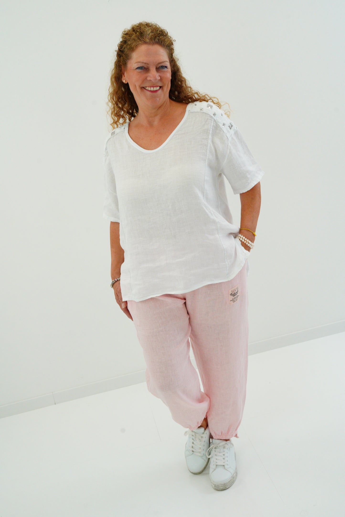 Leinenhose in Rosa (38-42+)