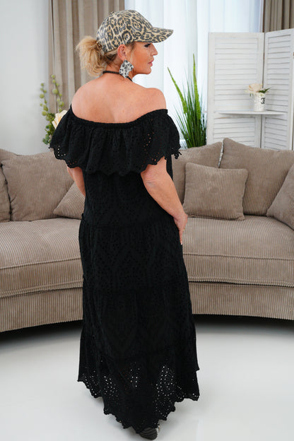 Langes Kleid in schwarz (36-40)