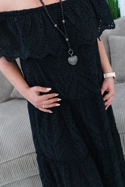 Langes Kleid in schwarz (36-40)