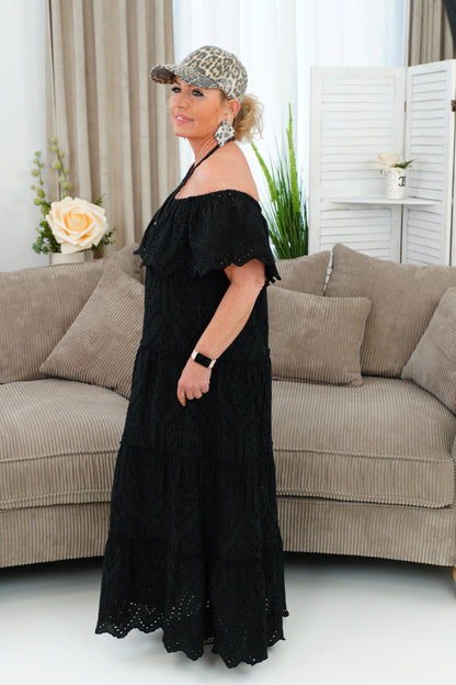 Langes Kleid in schwarz (36-40)