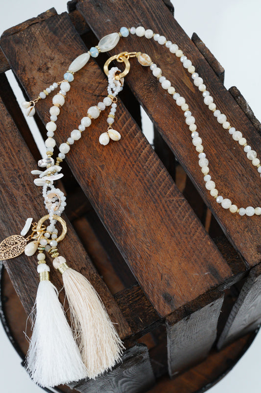 Boho-Kette in offwhite