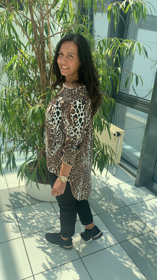 Bluse in Leo-Optik (38-42)