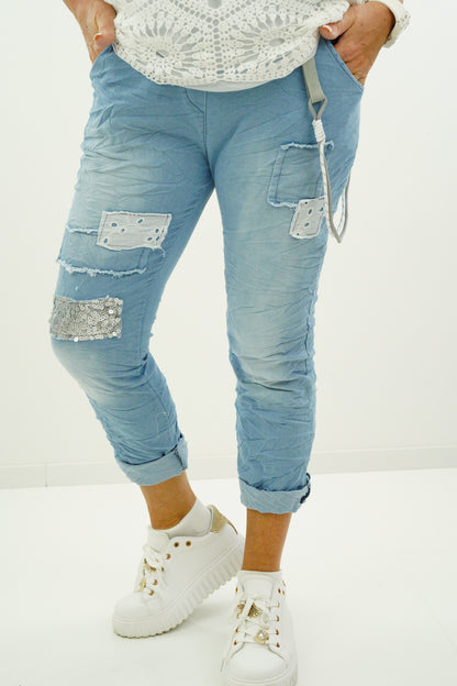 Joggpant "Spitze" (38-42+) jeansblau