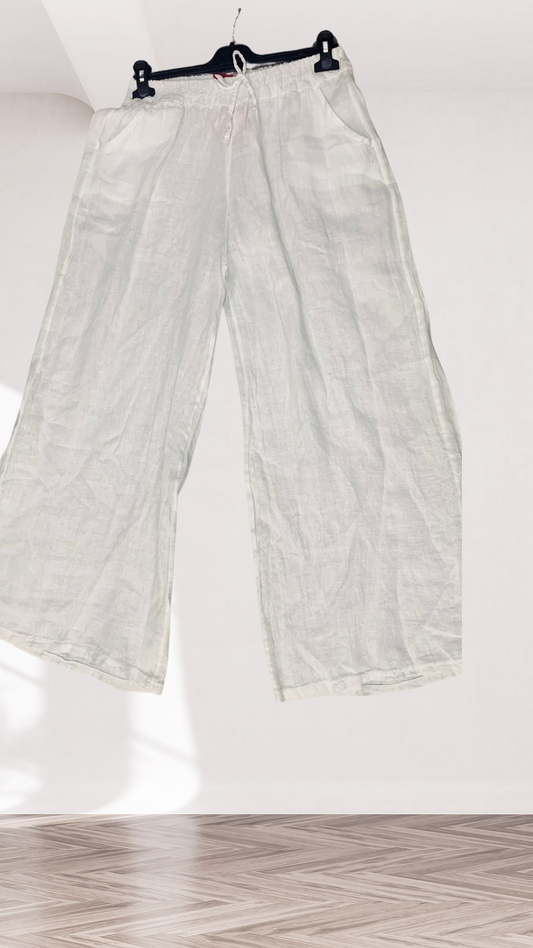 Leinen Marlenehose in Weiß (38-42+)