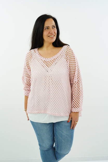 Netzpullover "Sila" ( 42-46+) rose