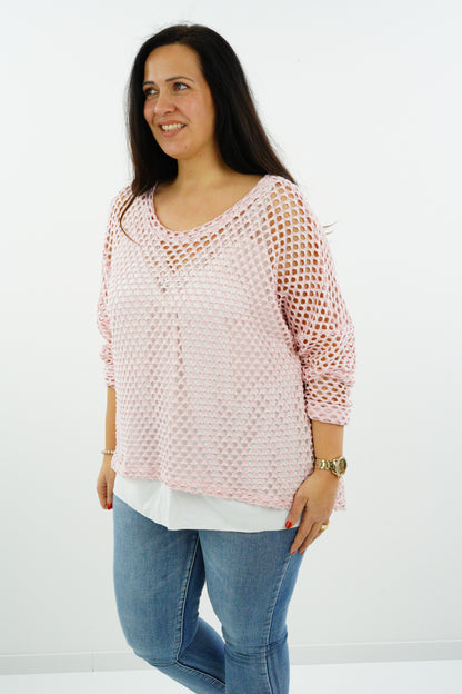 Netzpullover "Sila" ( 42-46+) rose