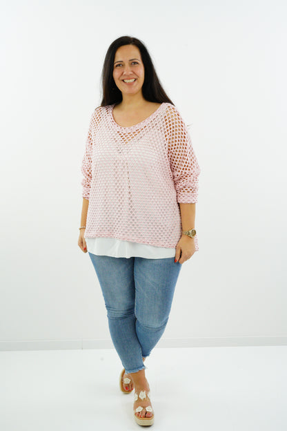 Netzpullover "Sila" ( 42-46+) rose
