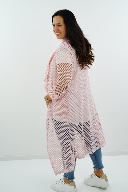Netzstrickjacke "Angie" (38-42+) rosa