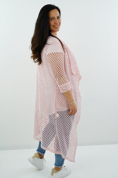 Netzstrickjacke "Angie" (38-42+) rosa